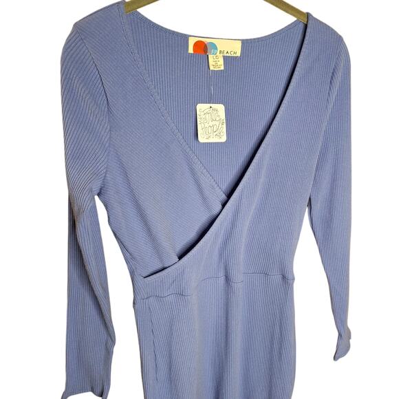 FP Beach NEW All About The Selfie Mini Dress Size L Ribbed long sleeve bodycon - Picture 5 of 9